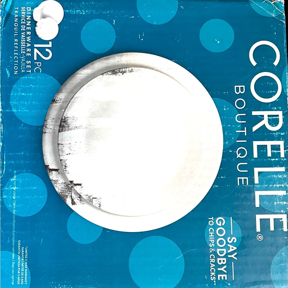 Corelle Boutique Tranquil Reflections 12-Piece Dinnerware Set, Service for 4